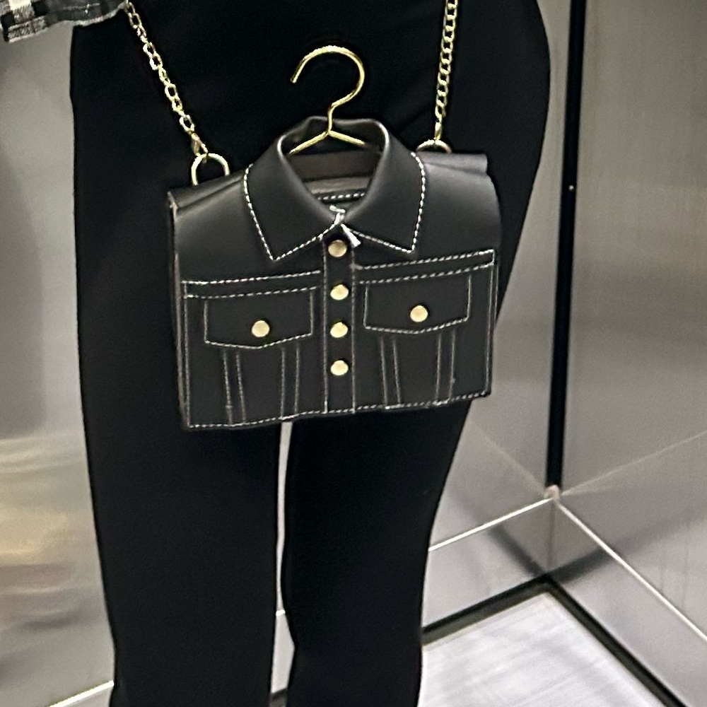 Stylish Black Shirt Crossbody Bag